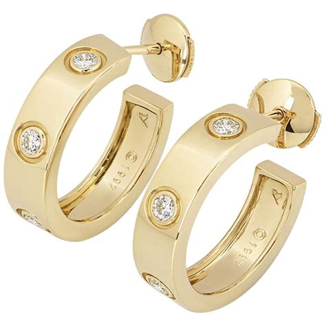 cartier love hoop earrings|Cartier love solitaire earrings.